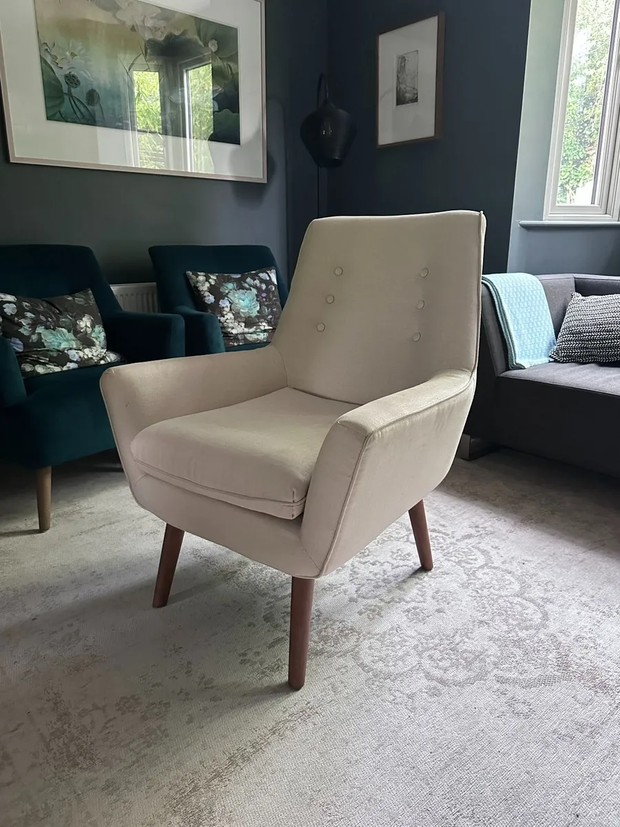 Two creme stylish armchairs - Image 3