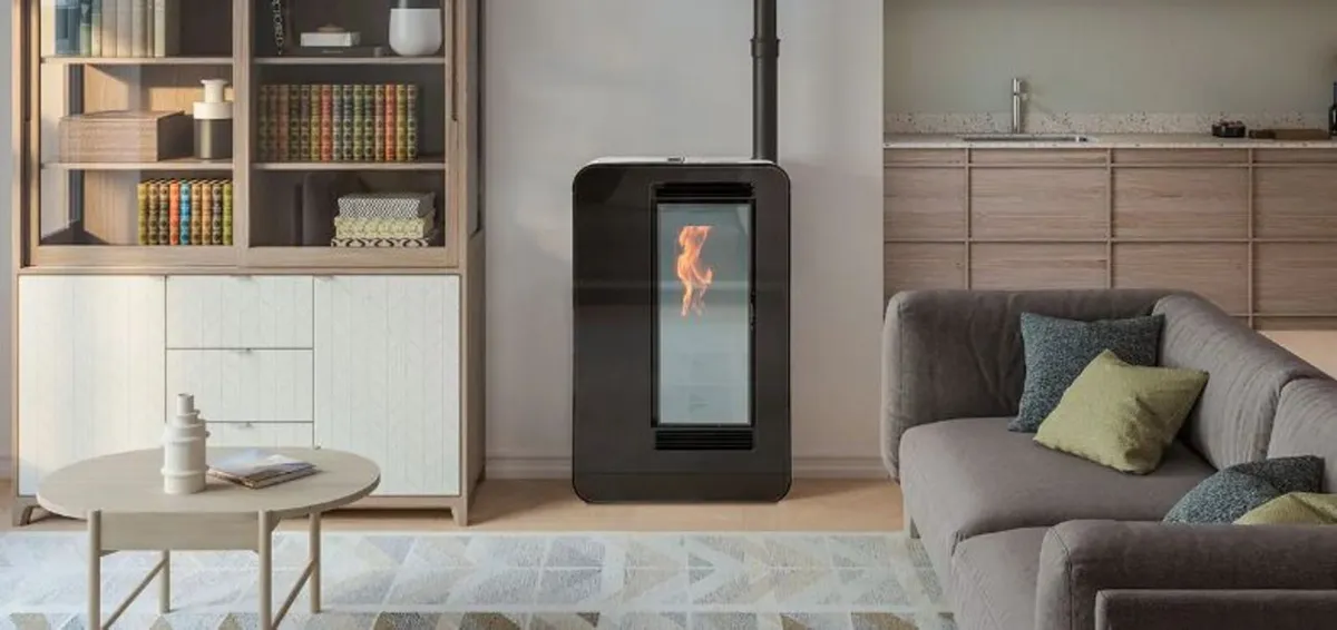 Slimline, pellet stove 7.5kW, flue options - Image 1