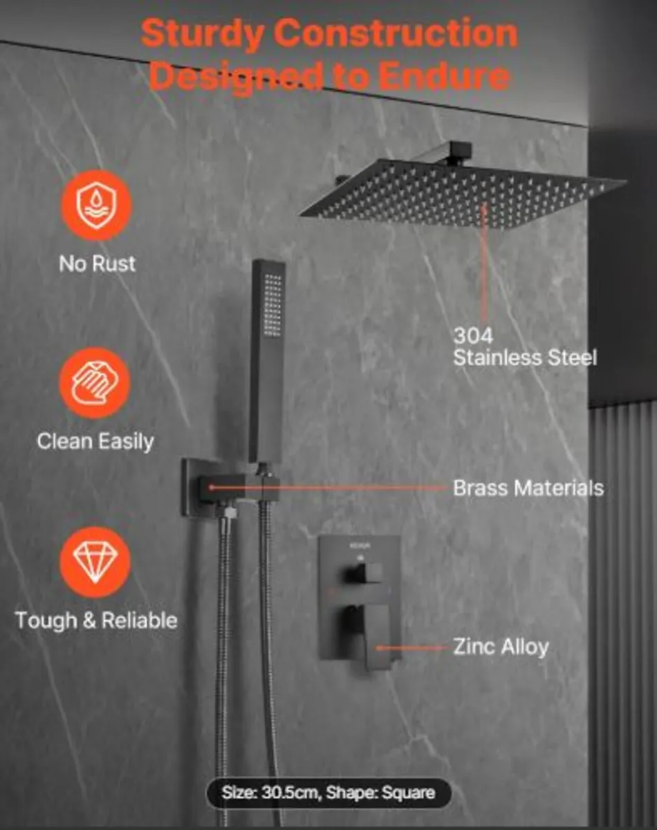 Shower Faucet Set, Rainfall Bathroom Shower System - Image 3
