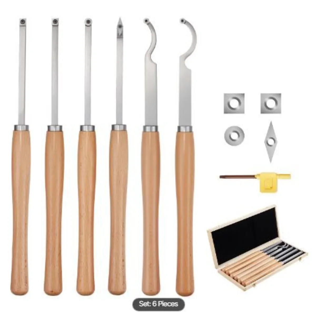 Wood Lathe Turning Tool Set, 6PCS - Image 2