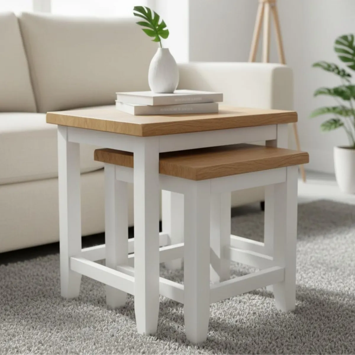 Grofurniture Nest of Tables Set 2 Small Coffee - Image 1