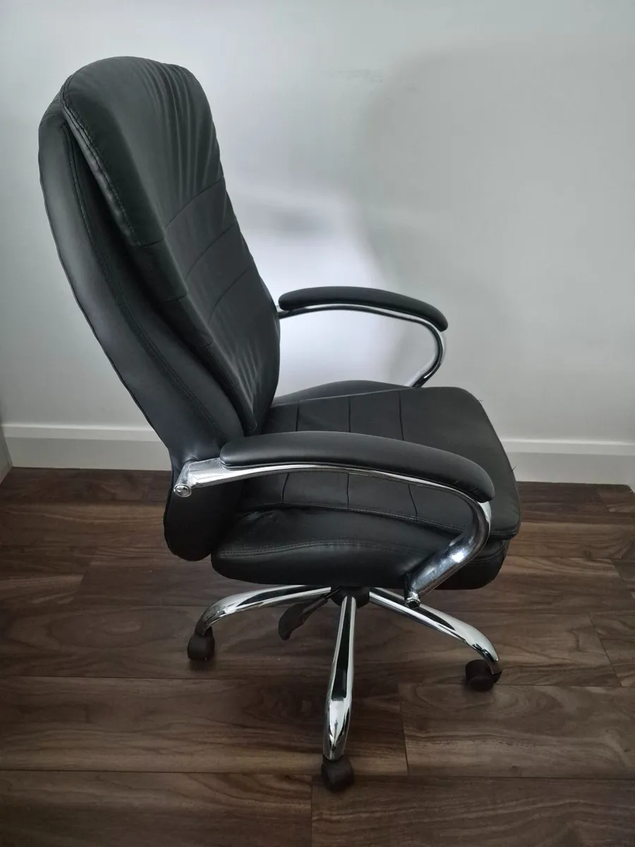 Rocky Executive Office Chair - Black Leather Back - Image 3
