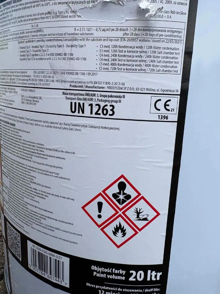 Fireproof Coating/Paint 20L - Image 2