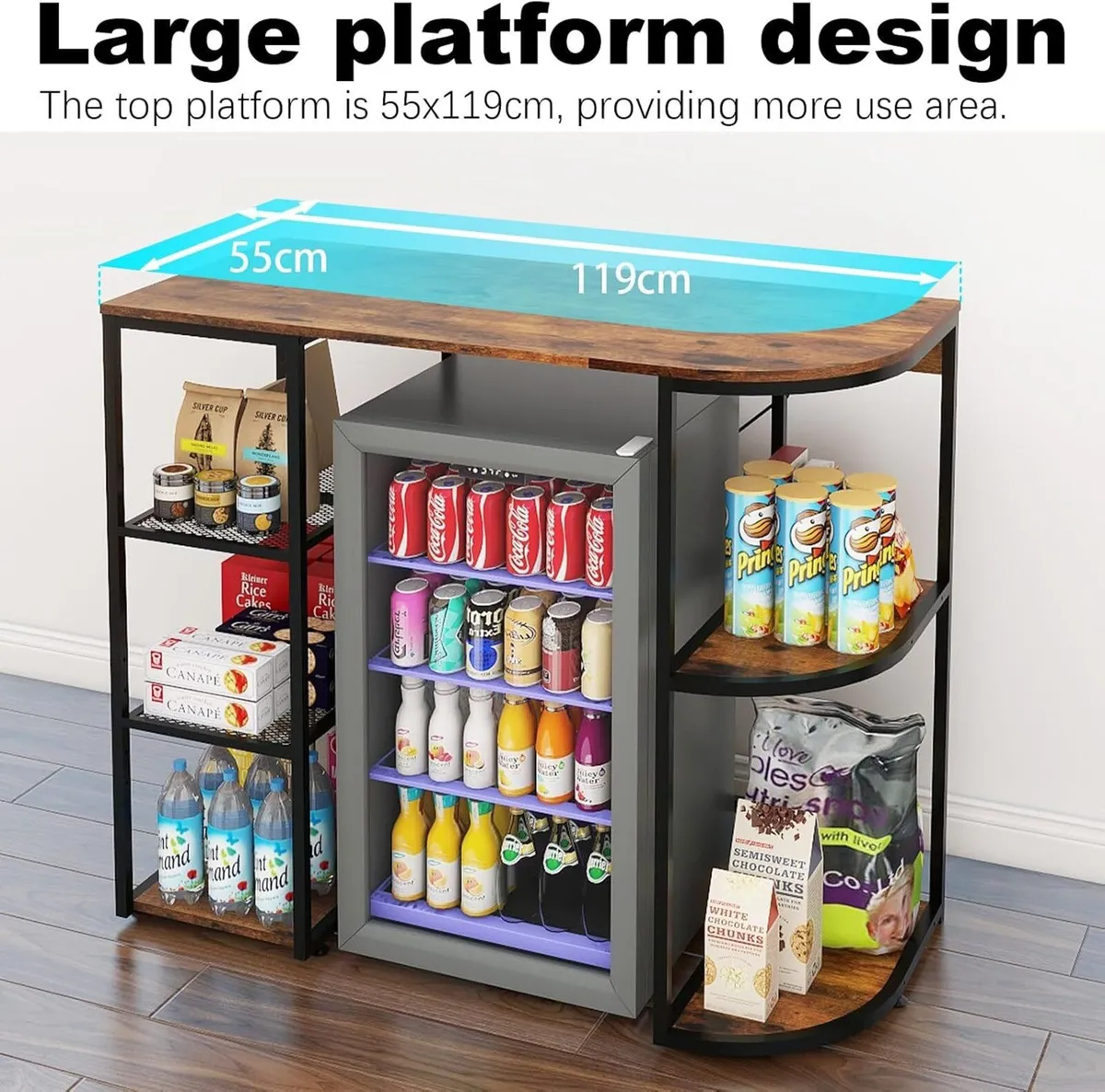 Mini Fridge Cabinet with Storage for Home Dorm - Image 4