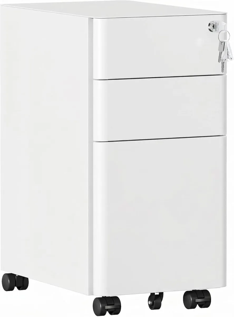 3 Drawers File Cabinet Mobile Filing with Lock - Image 1