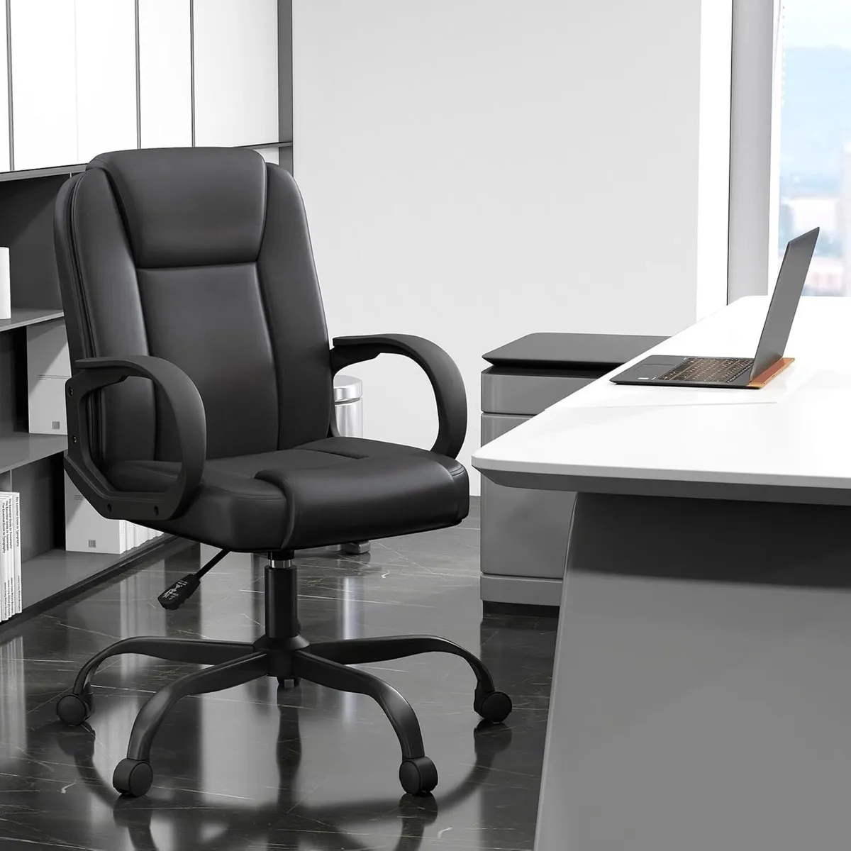 Executive Office Chair PU Leather Swivel Desk - Image 2