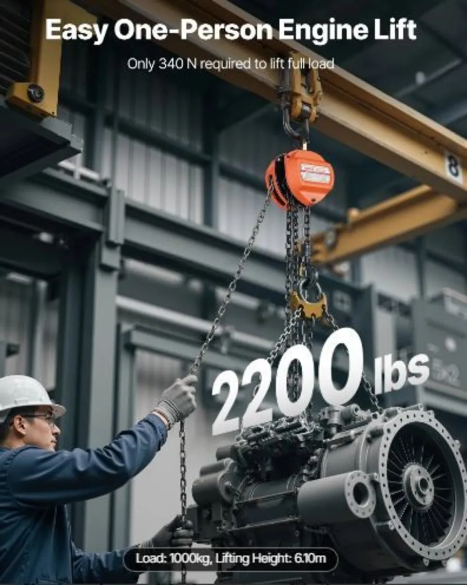 Hand Chain Hoist, 1 Ton Capacity - Image 2