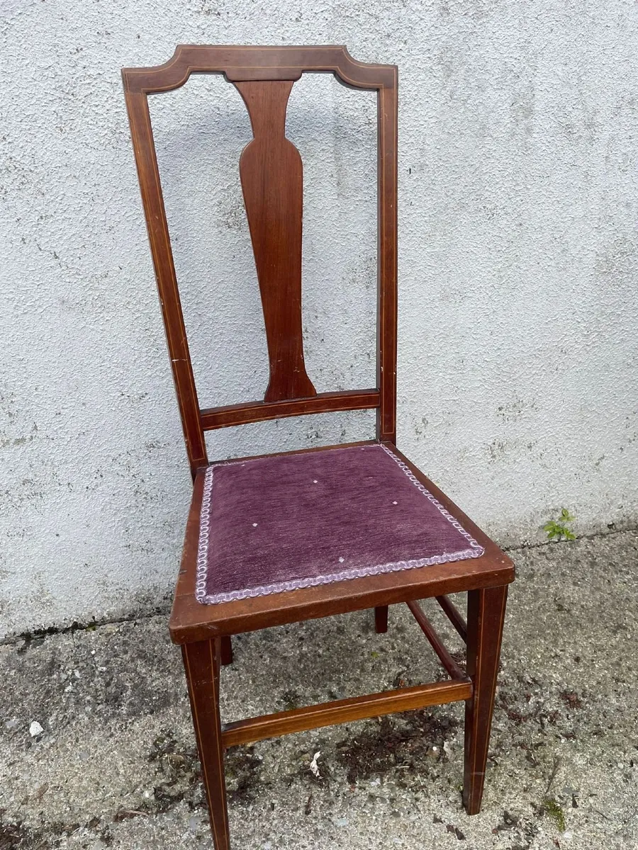 Pair of Antique Edwardian Inlaid Chairs - Image 3