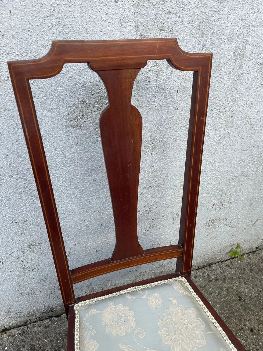 Pair of Antique Edwardian Inlaid Chairs - Image 4