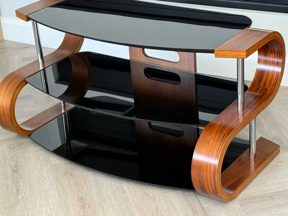 Modern Black Glass TV Unit - Image 1