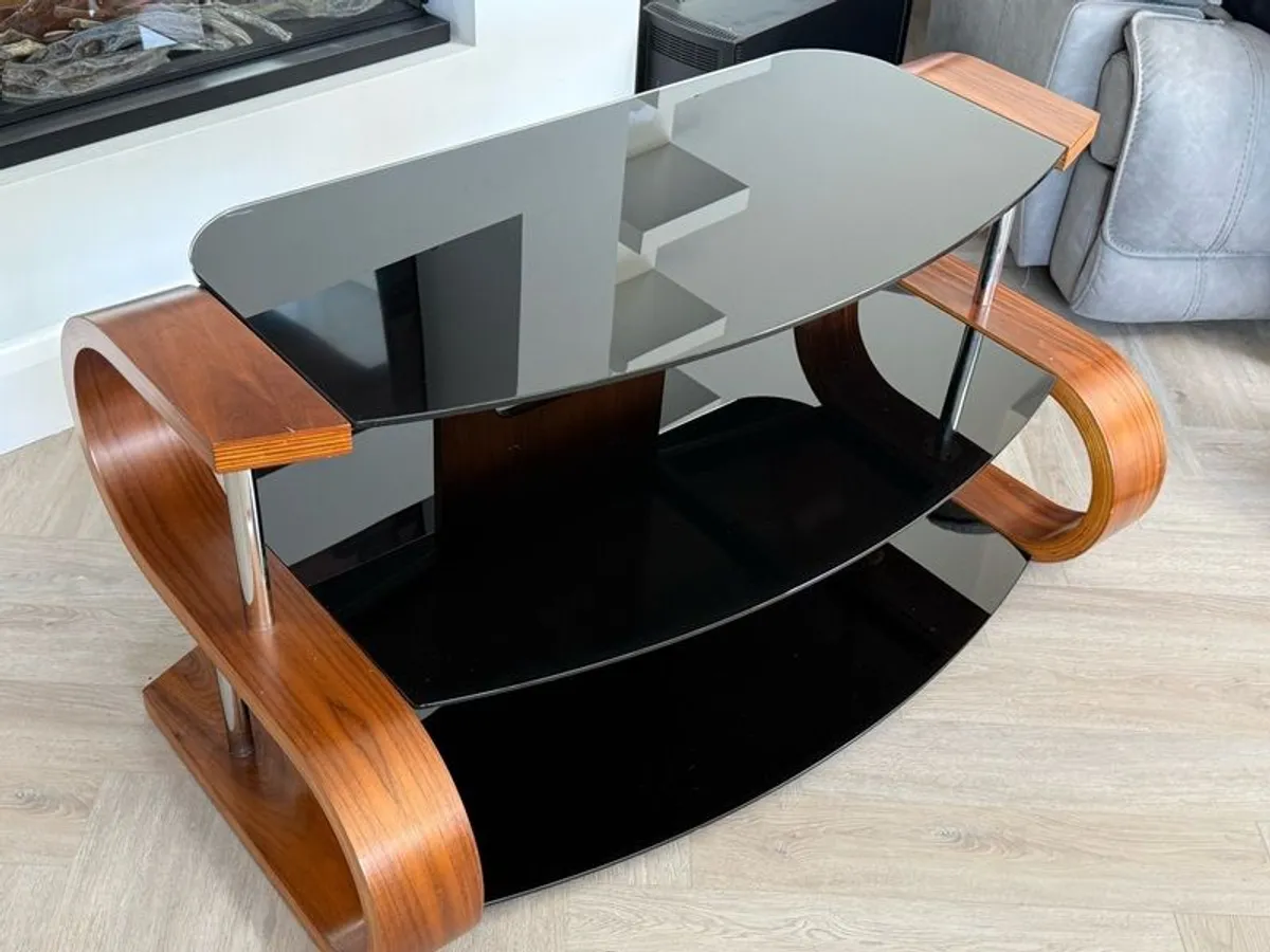 Modern Black Glass TV Unit - Image 2