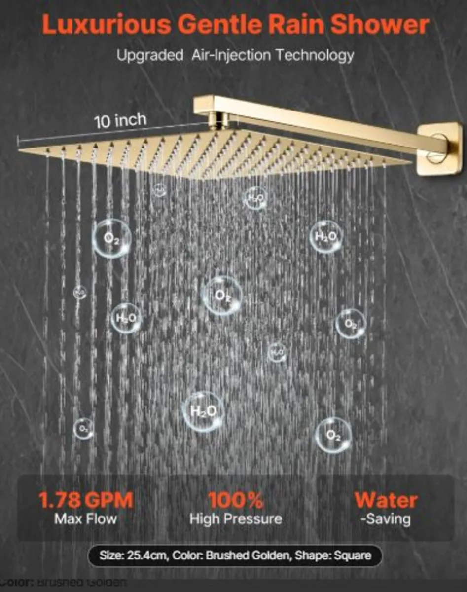 Shower Faucet Set,Rainfall Bathroom Shower System - Image 2