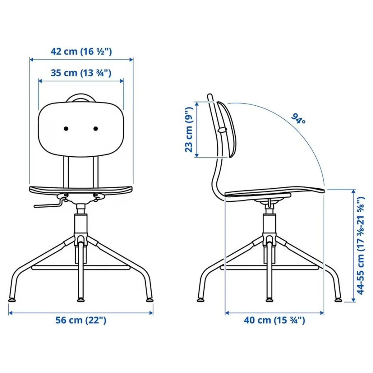 Ikea Black Swivel Chairs (x 5) - Image 3