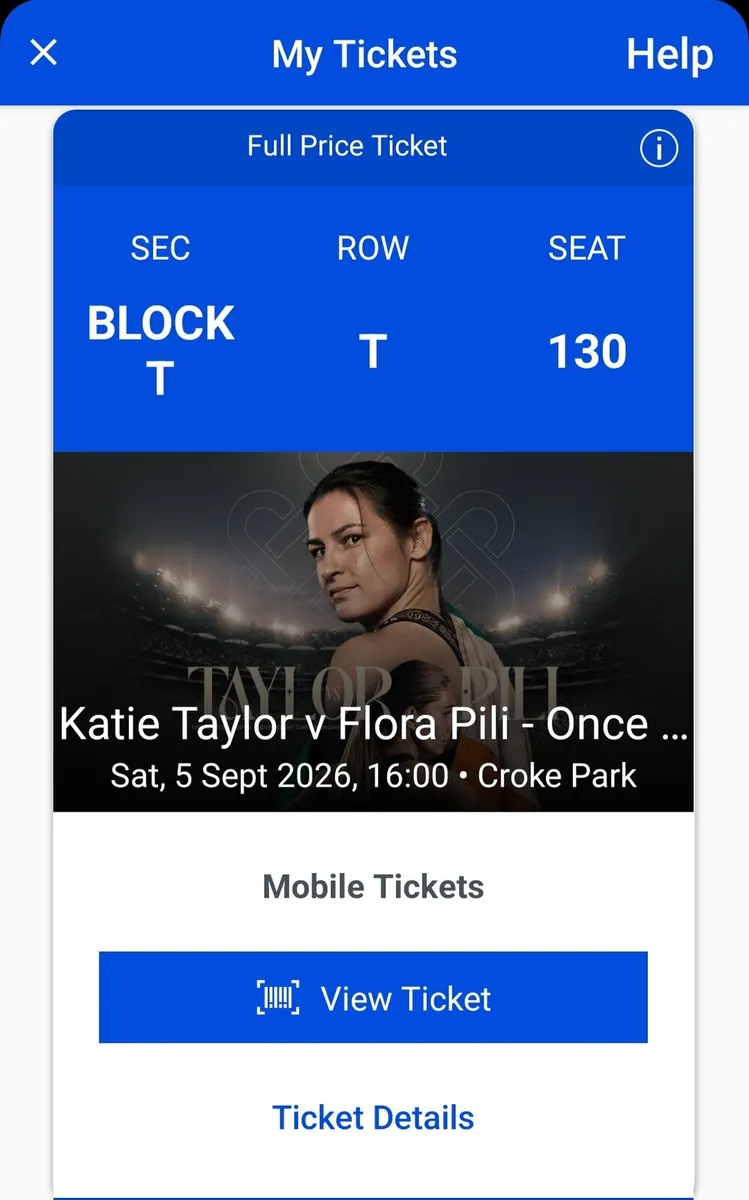 1 X Ticket for Katie Taylor V Flora Pil - Image 3