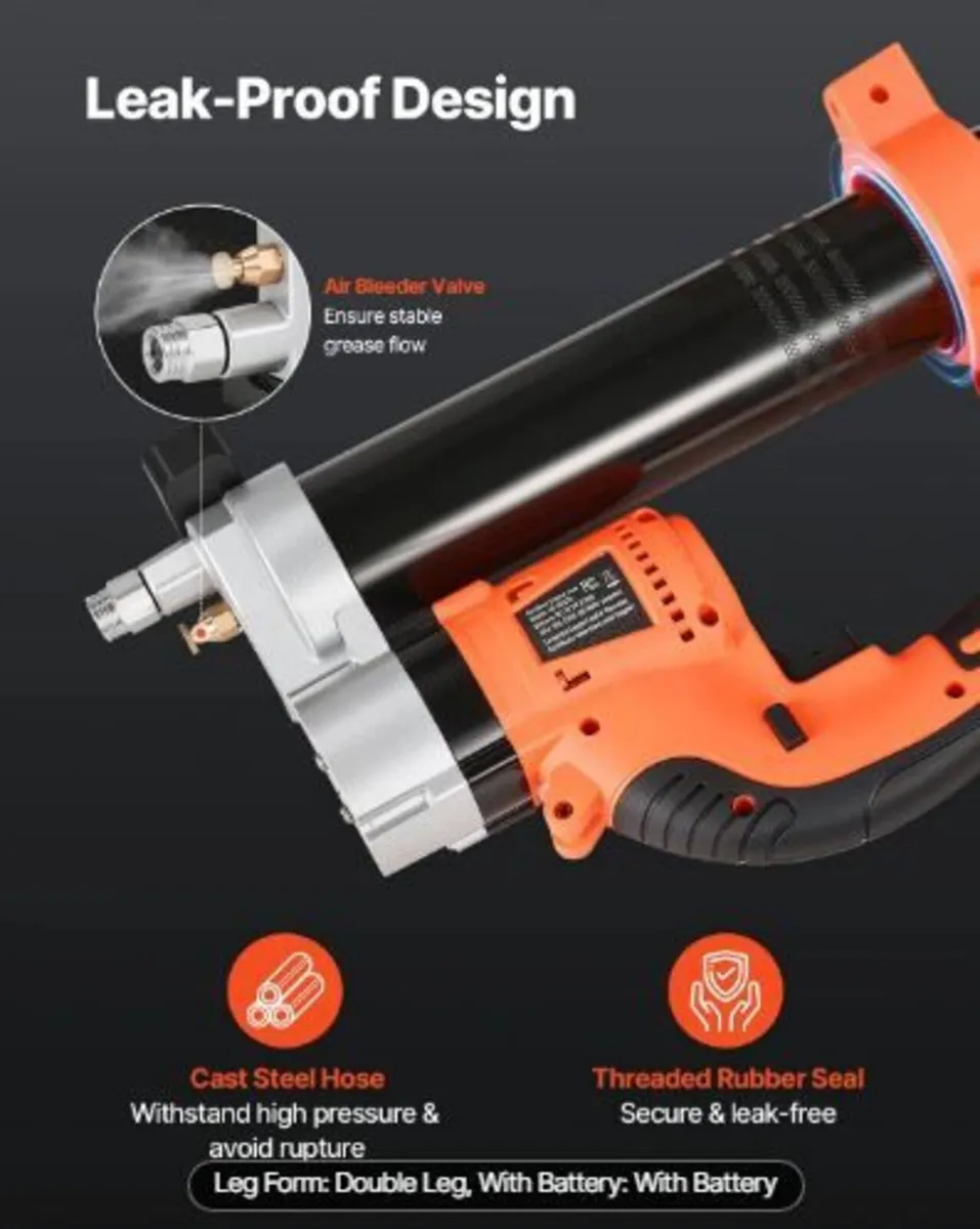 Cordless Grease Gun, 8000 PSI Max Pressure - Image 3
