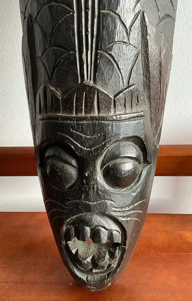 Hand Carved Tribal African Mask - Image 1