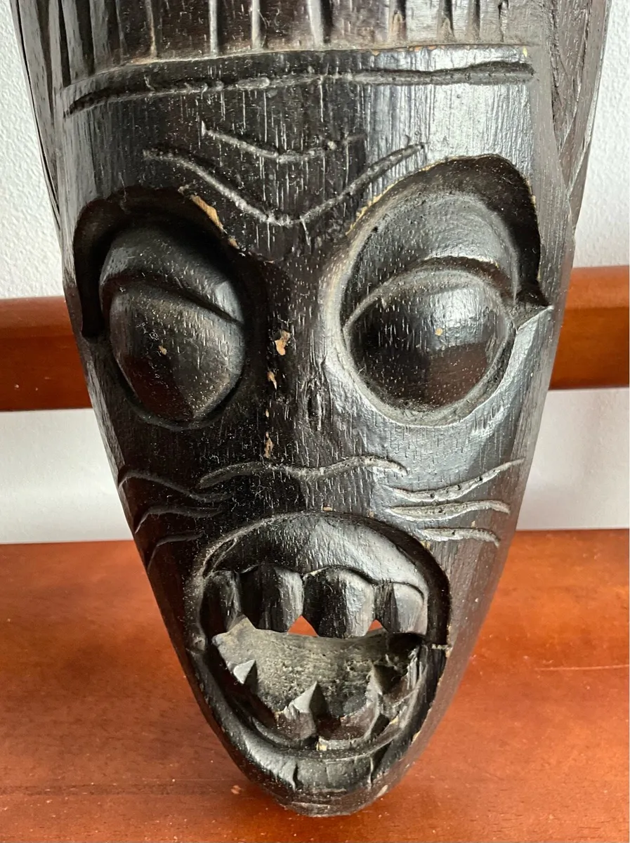 Hand Carved Tribal African Mask - Image 2