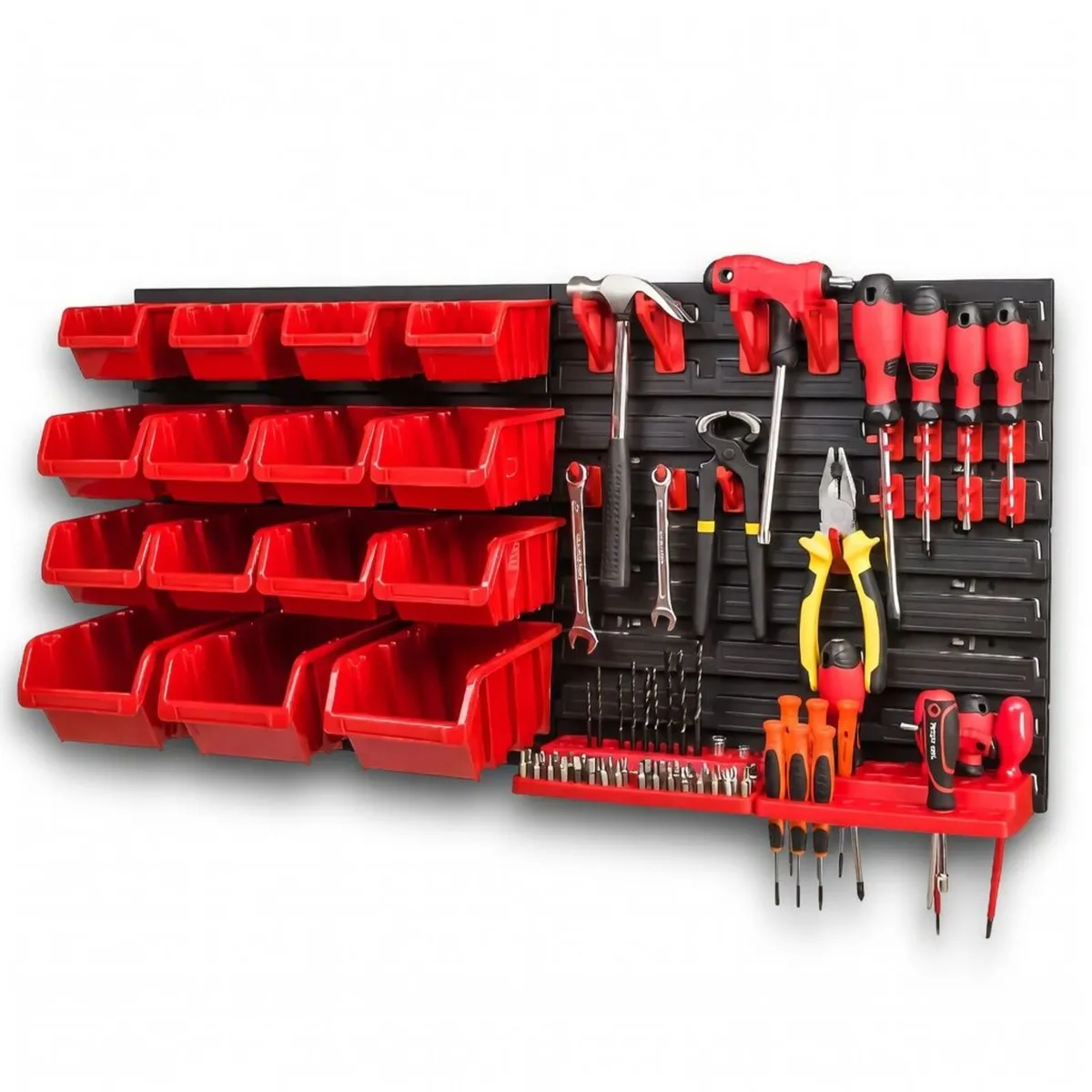 33pcs Wall Mounted Storage Bin Organiser Set Boxes - Image 2