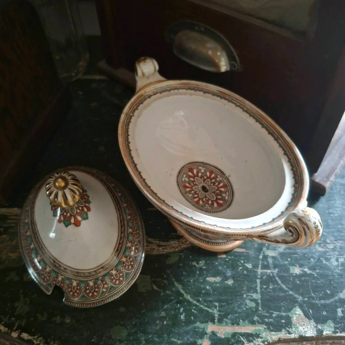 Rare 1860s Victorian Ironstone Sauce Tureen & Lid - Image 2