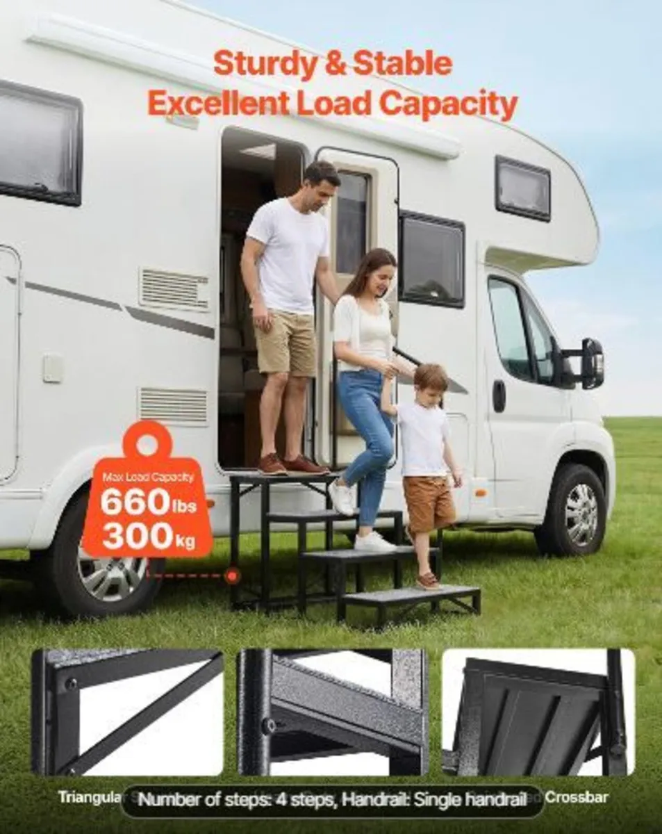 RV Steps with Handrail, 4 Steps - Image 3