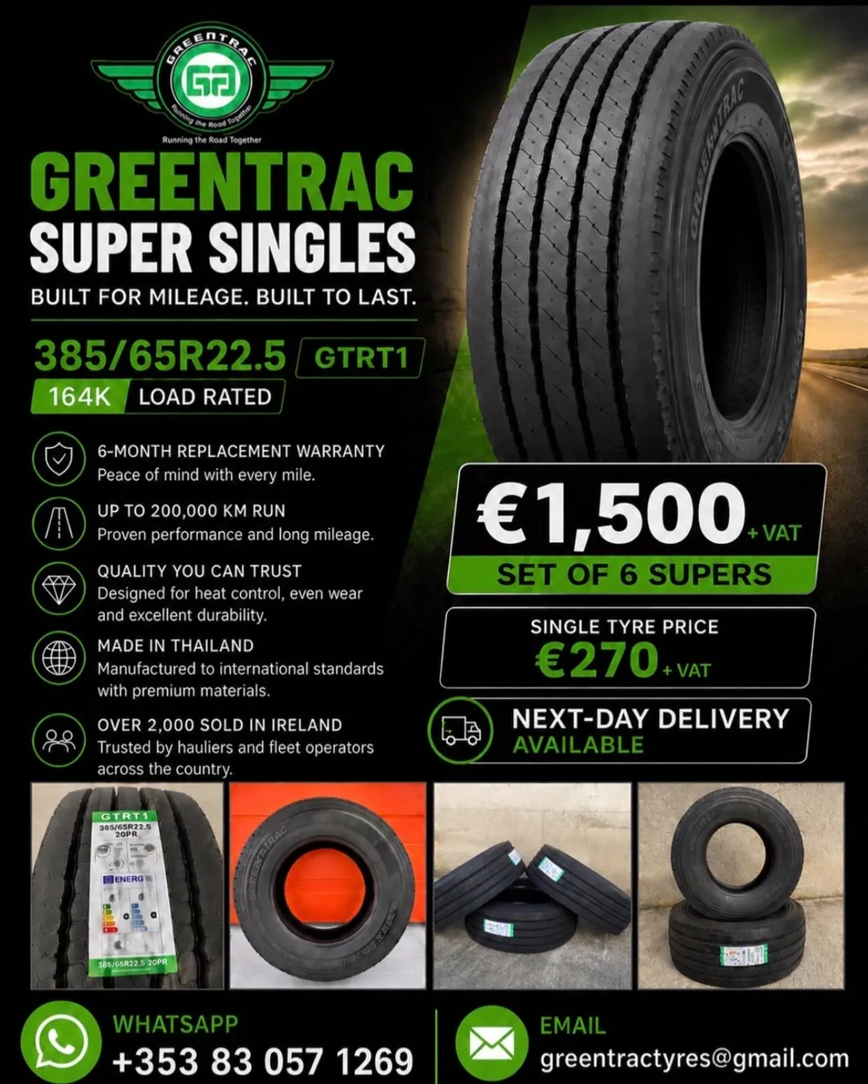 GreenTrac Super Singles:385/65R22.5 — €250+VAT - Image 1