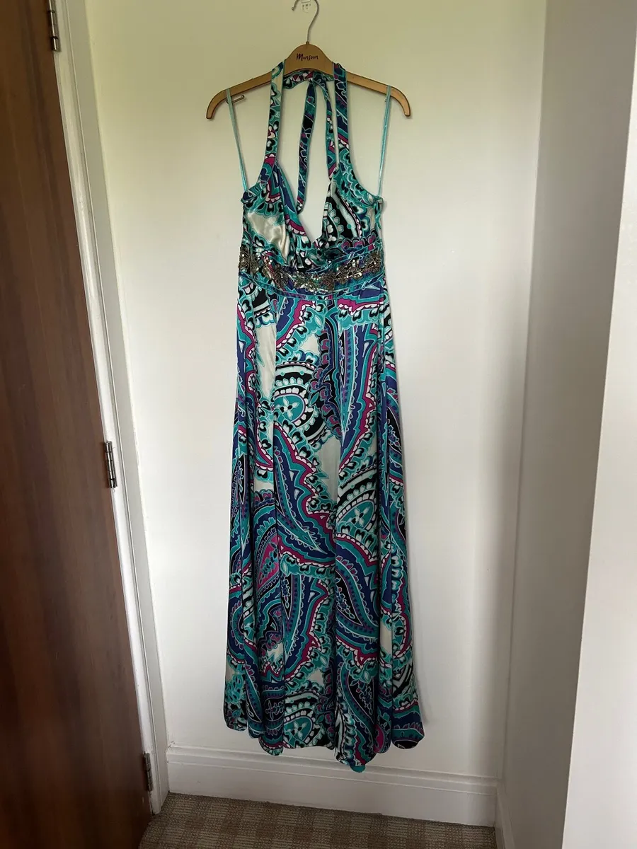 vintage Monsoon silk halterneck maxi dress,paisley - Image 1