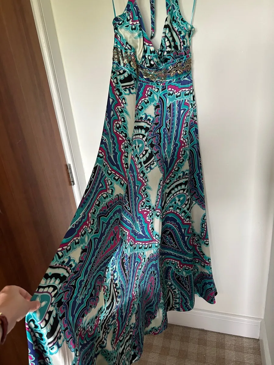 vintage Monsoon silk halterneck maxi dress,paisley - Image 4