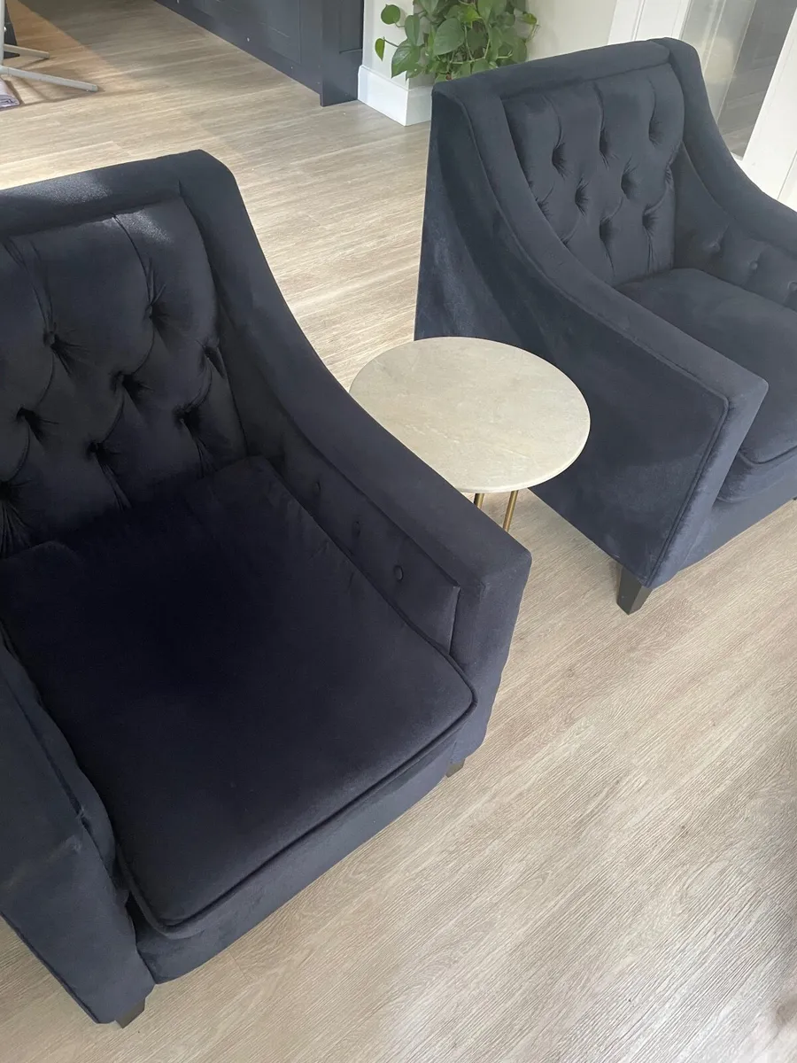 Navy Velvet Armchairs - Image 1