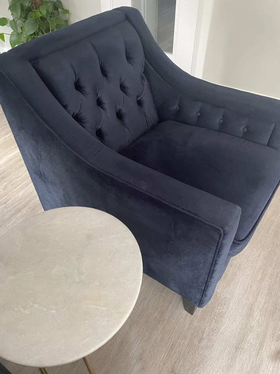 Navy Velvet Armchairs - Image 4