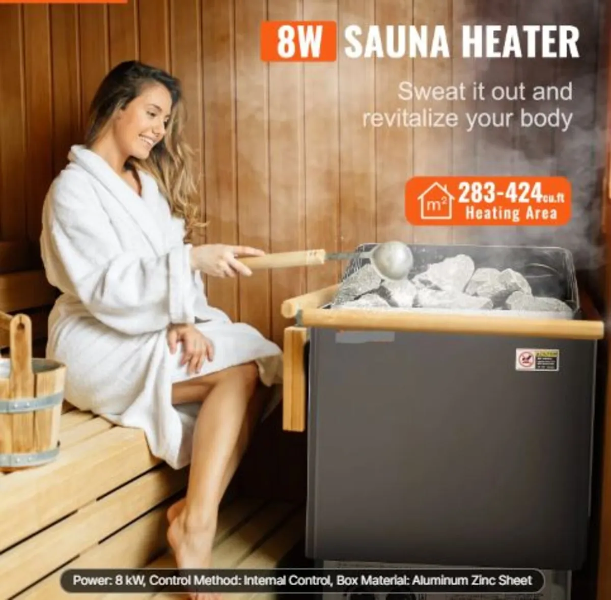 Sauna Heater, 8KW Electric Sauna Stove, 400V 3N - Image 2