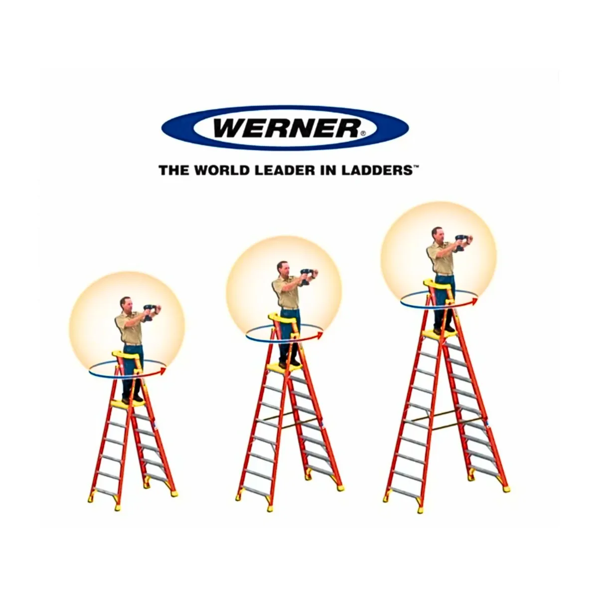 Werner 720 Series Fibreglass Platform Ladder - Image 1