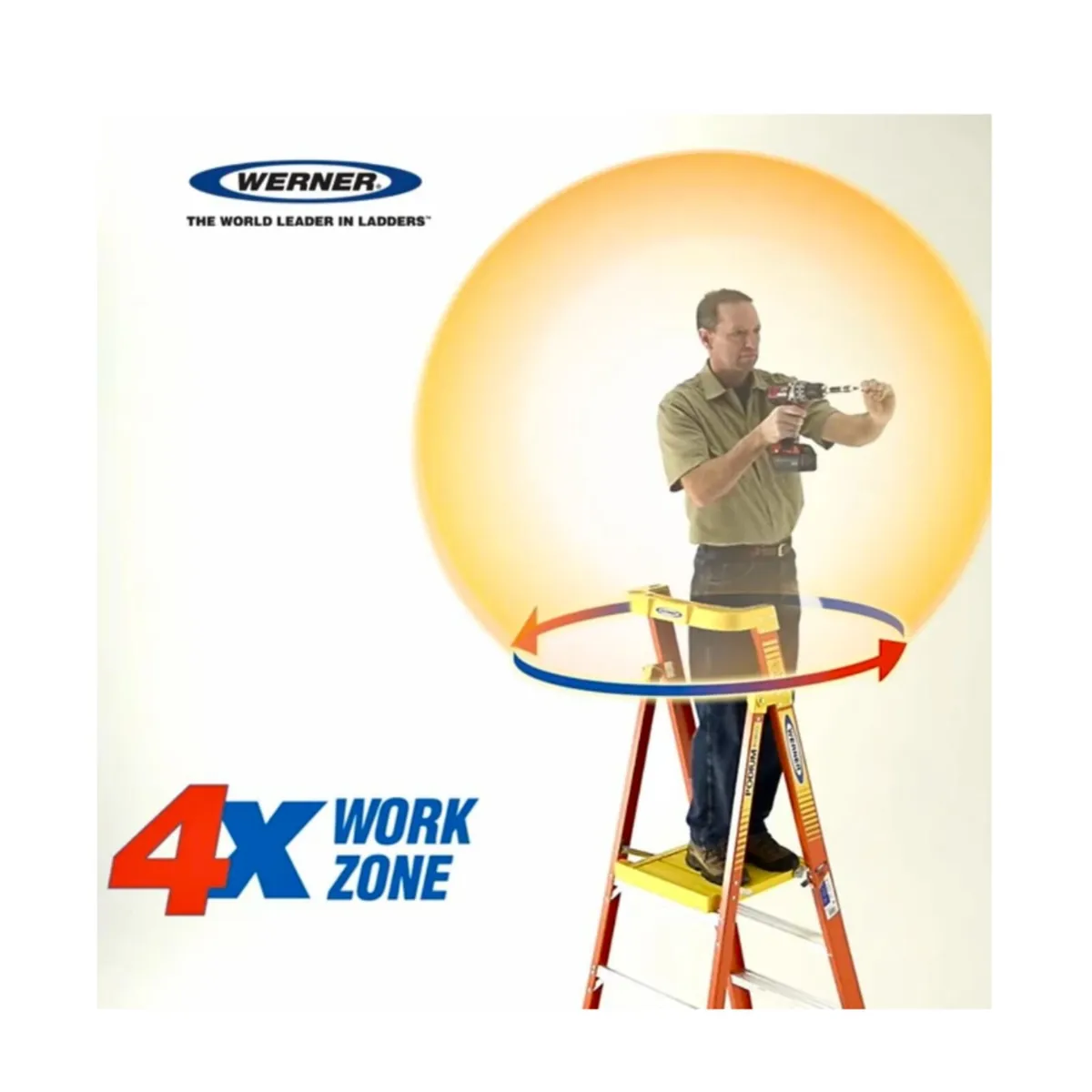 Werner 720 Series Fibreglass Platform Ladder - Image 2