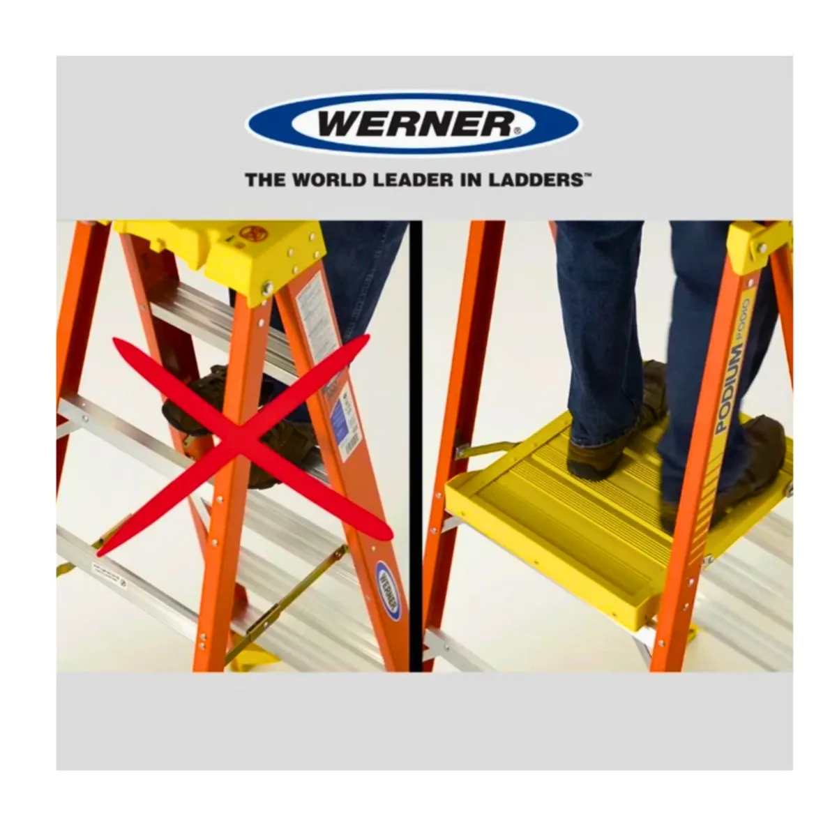 Werner 720 Series Fibreglass Platform Ladder - Image 4