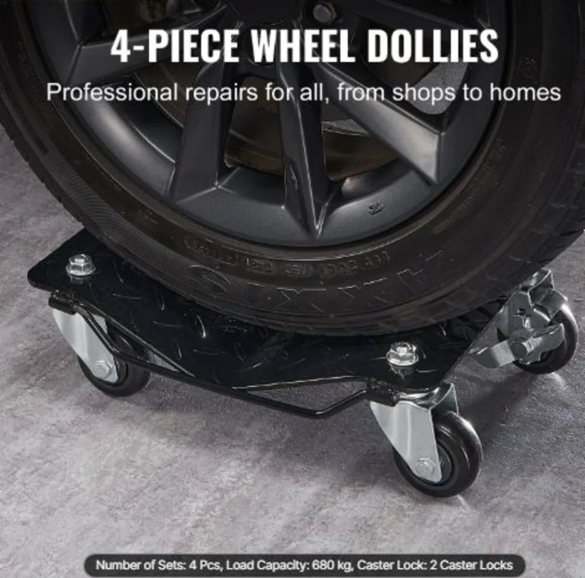 Car Dolly Wheel Tire Dolly 4 PCS Heavy Duty Skate - Image 2