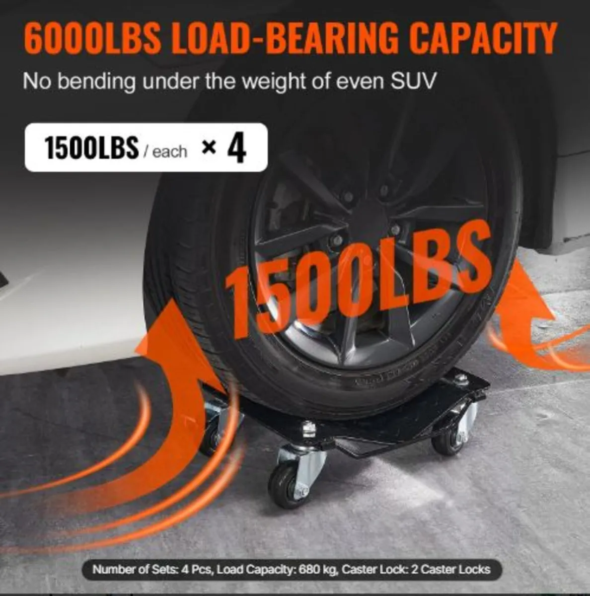 Car Dolly Wheel Tire Dolly 4 PCS Heavy Duty Skate - Image 3