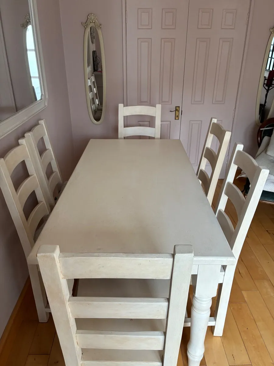 Solid Wood Table and 6 Chairs - Image 2