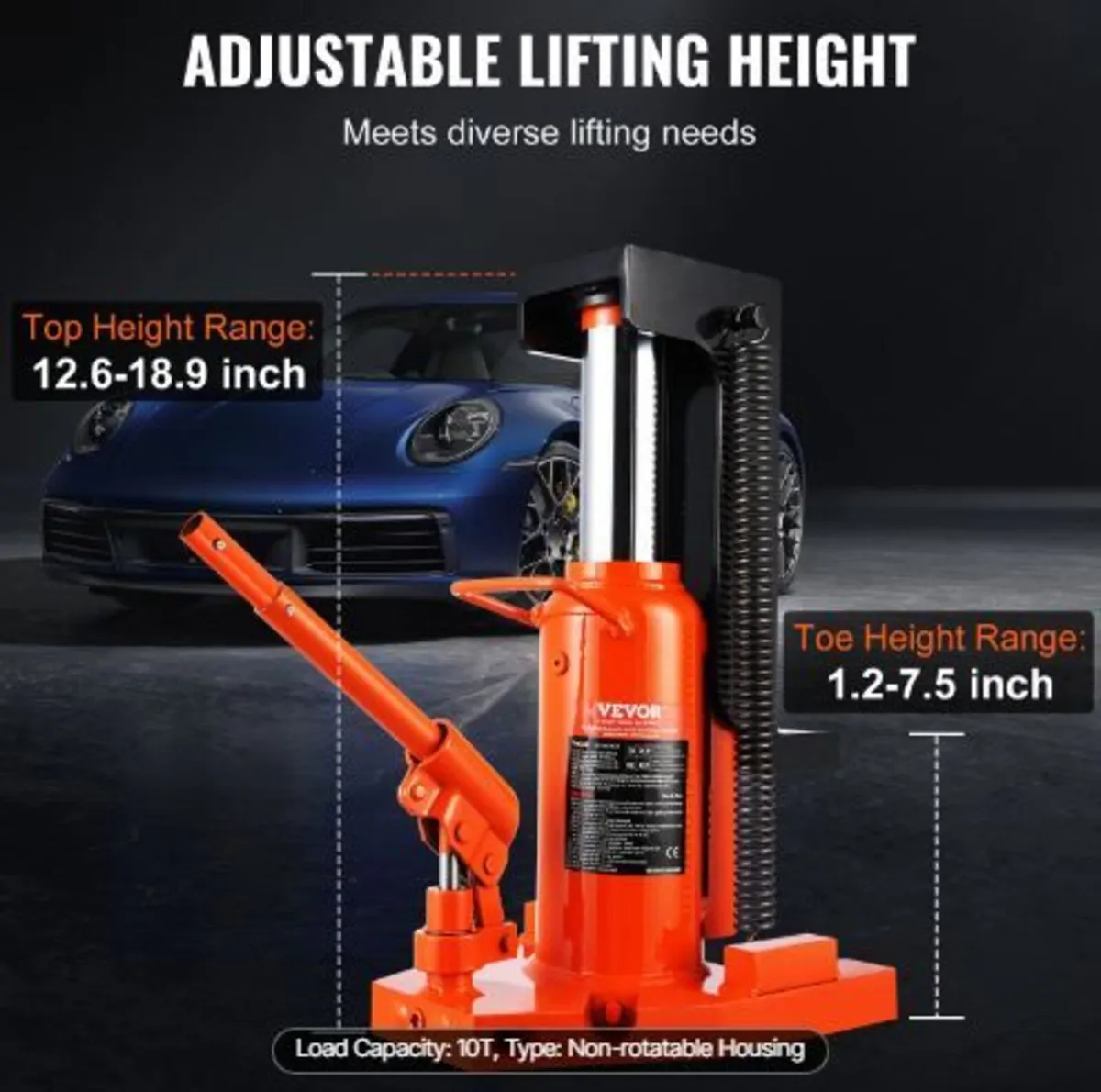 Hydraulic Toe Jack, 10 Ton - Image 2