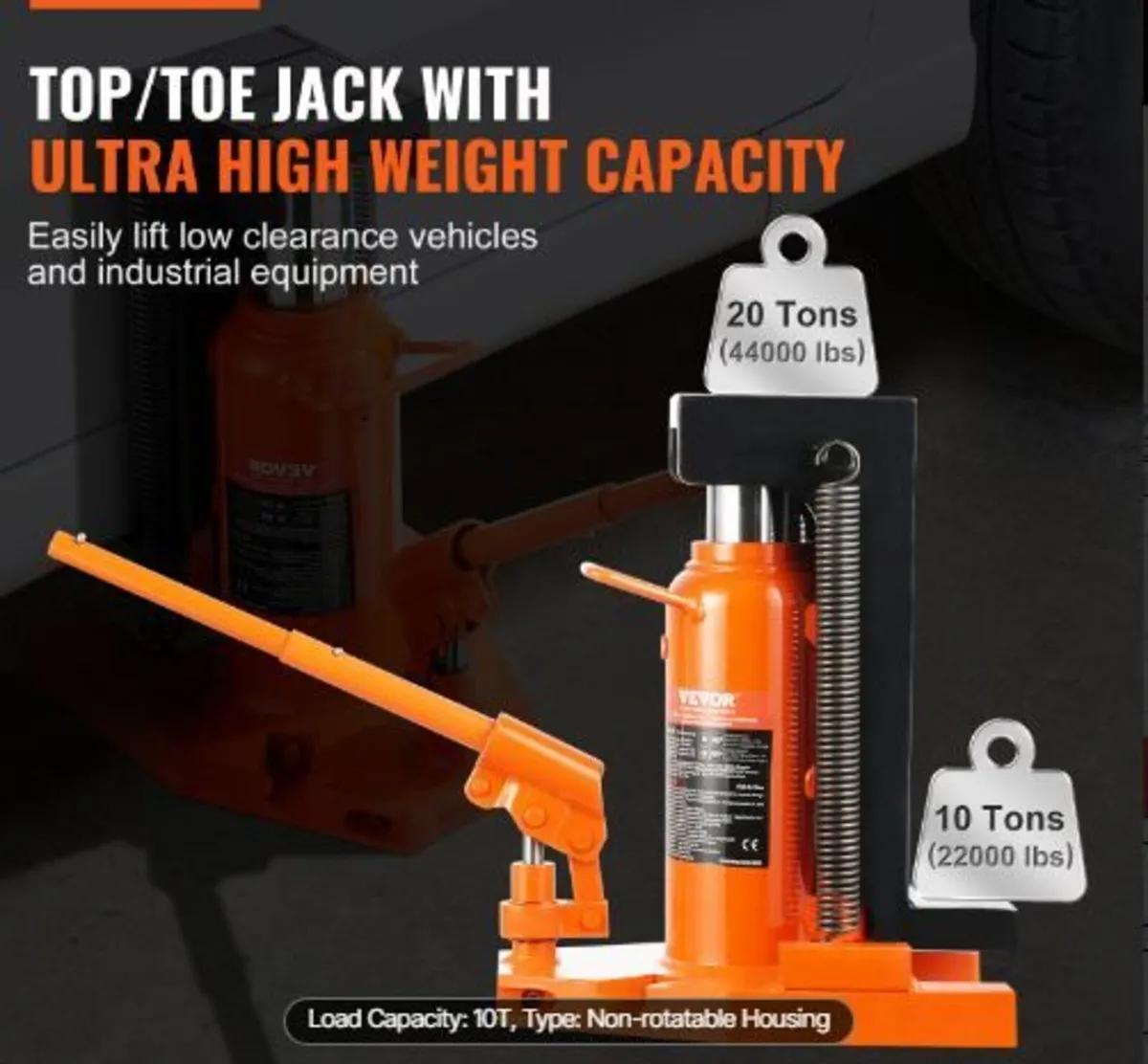Hydraulic Toe Jack, 10 Ton - Image 3