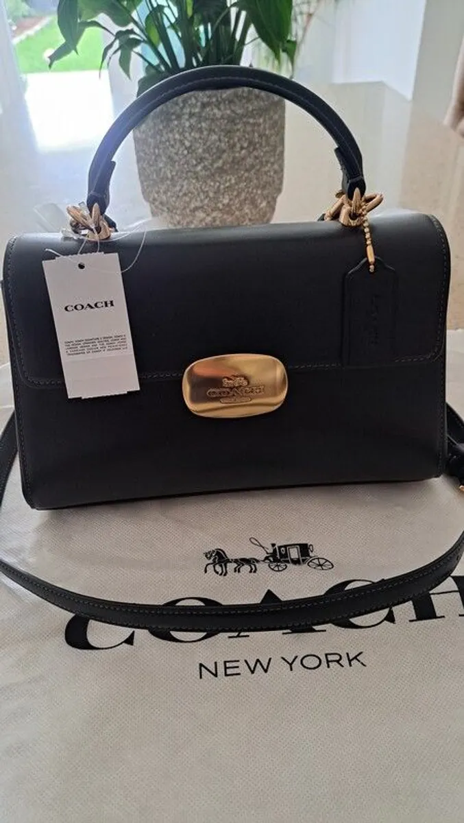 Coach Eliza top handle black leather bag - Image 1