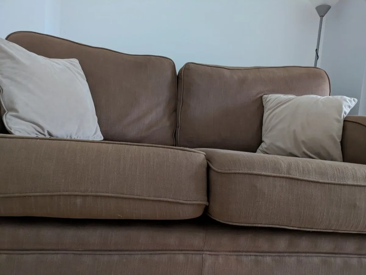 Brown 2 Seater Sofa. Comfortable & Good Condition - Image 2