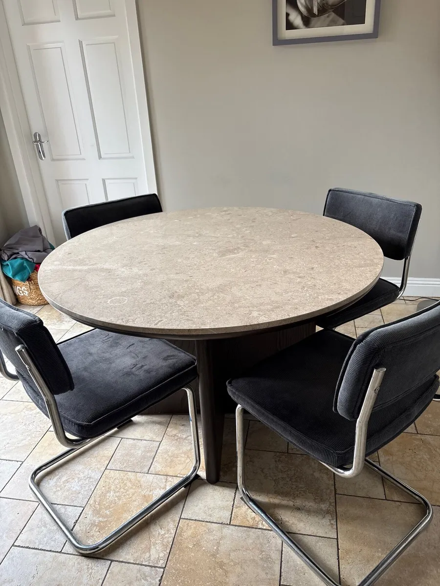Stone top round dining table 1.2 m reduced - Image 1