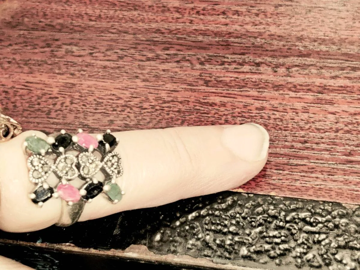 CHUNKY MARCASITE JADE, 925 Silver Unisex Ring ! - Image 2