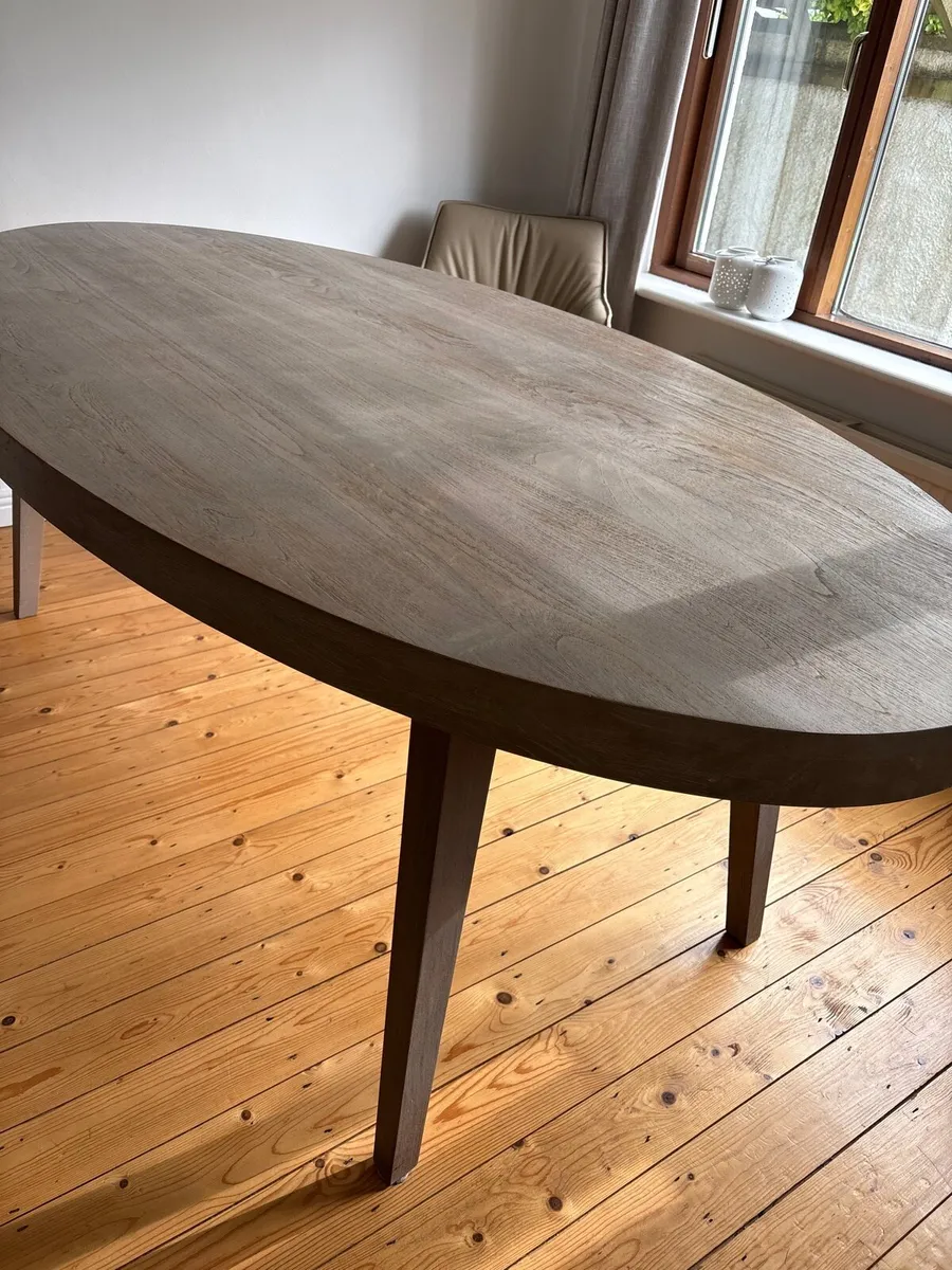 Dining table 2.2 m grey toned wood finish - Image 1