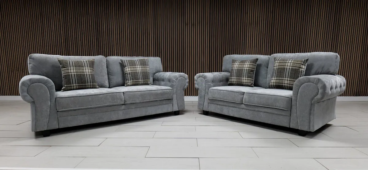 Verona Grey Scatter or Fullback Cushions Sofa Set - Image 2