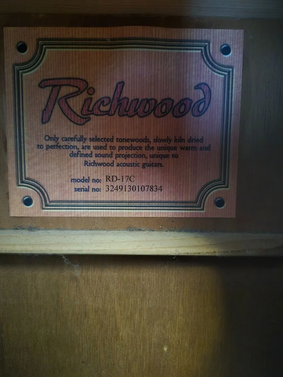 Guitar (Richwood) RD-17C + Case, Books, Strings... - Image 4