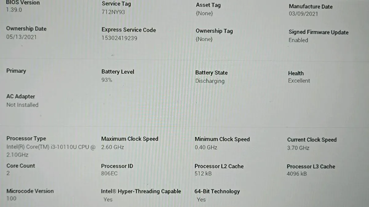 Dell Latitude 3510, i3 10th, 12Gb Engineer Refurb - Image 3