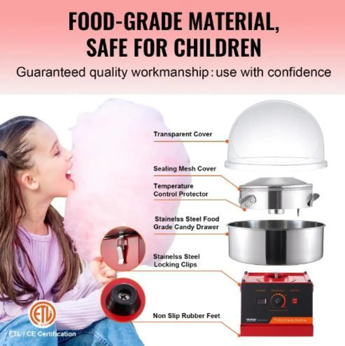 Electric Cotton Candy Machine, 1000W - Image 3