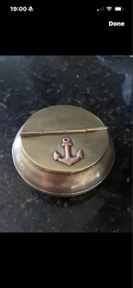 Vintage Nautical Themed Brass Ashtray - Image 2
