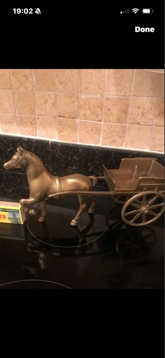 Vintage Brass Pony & Trap - Image 1