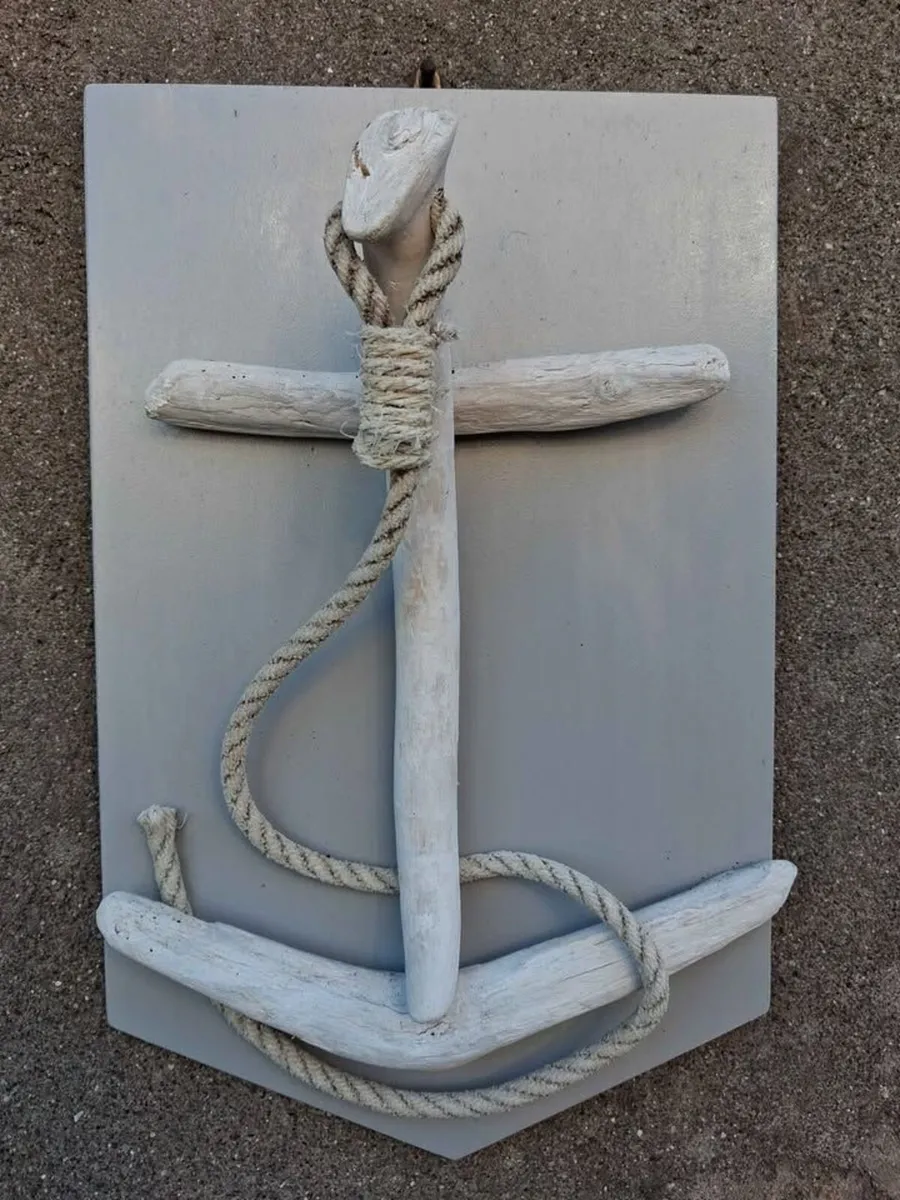 Driftwood Anchor Sculpture - Image 1